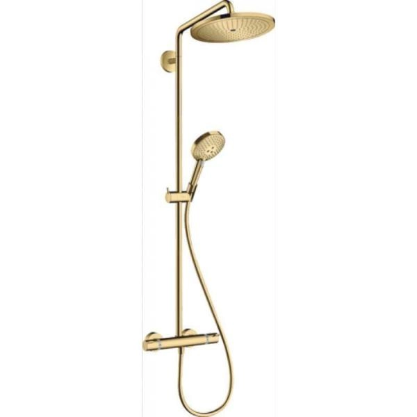 Душевая система Hansgrohe 26890990 Croma Select S для душа, термостат D280/100 мм, 1/3 режима полированное золото