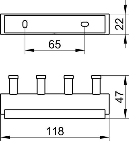 Планка с крючками Keuco Plan 14913010000 хром