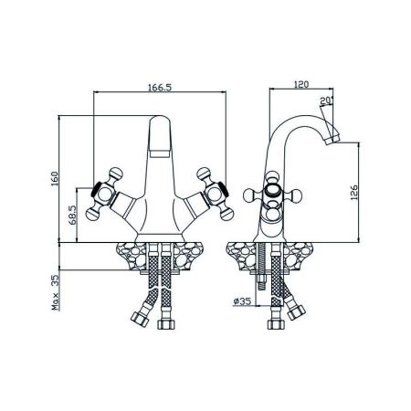 Смеситель OLIVES Girona 01100GR для раковины,хром