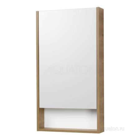 Зеркальный шкаф AQUATON Сканди 45 белый, дуб рустикальный 1A252002SDZ90