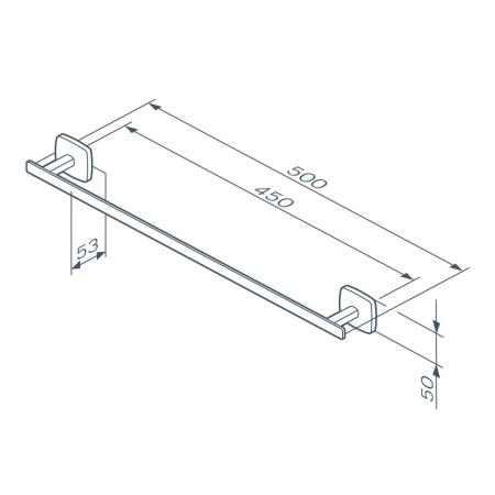 Вешалка для полотенец, 50 см AM.PM Gem A90346422 черный