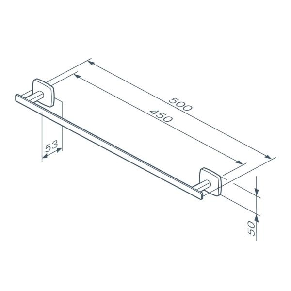 Вешалка для полотенец, 50 см AM.PM Gem A90346422 черный