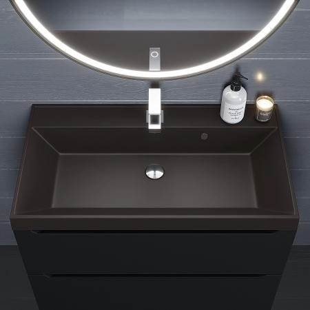 Раковина кварцевая Uperwood Classic Quartz 80 см, коричневая матовая, трюфель