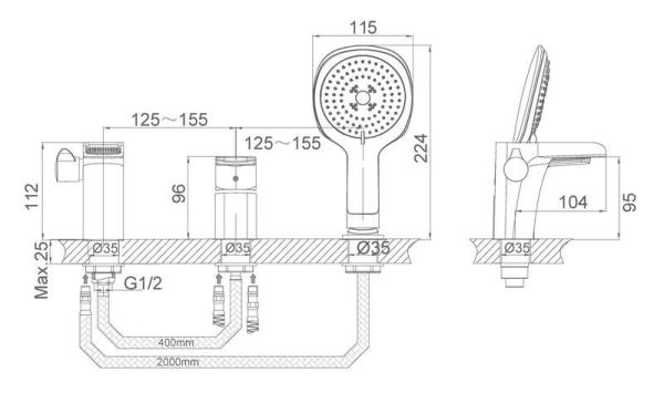Смеситель для ванны D&K Berlin Technische (DA1434215)