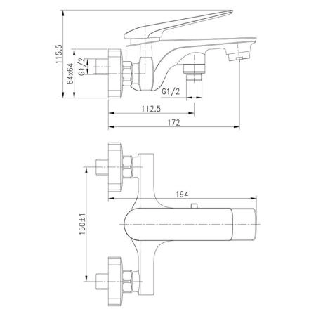 Смеситель Lemark Allegro LM5914CW для ванны