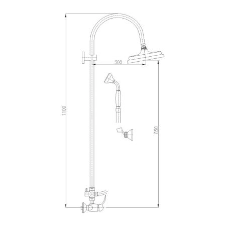 Душевая система Rav Slezak LABE L081.5/3, цвет Хром