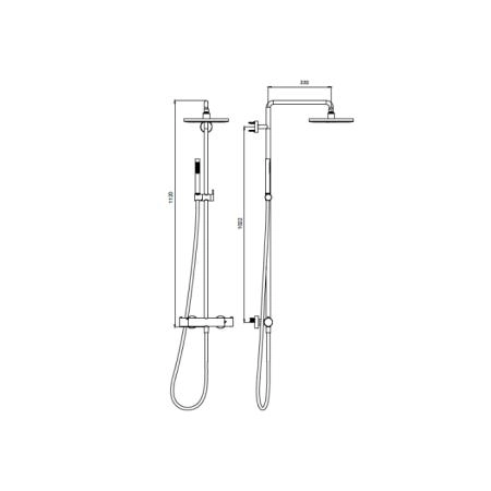 Almar 316 Stainless Steel Душевая система с термостатическим смесителем, настенная, цвет: Copper 316 Brushed PVD