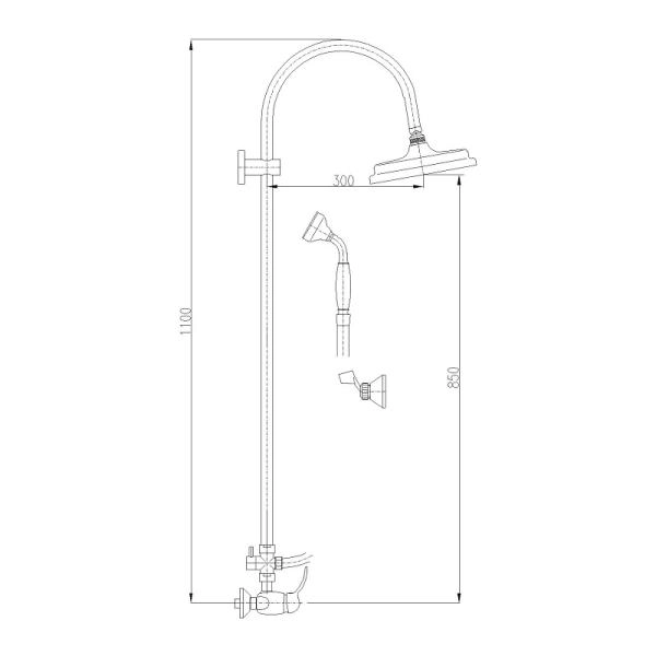 Душевая система Rav Slezak LABE L081.5/3, цвет Хром