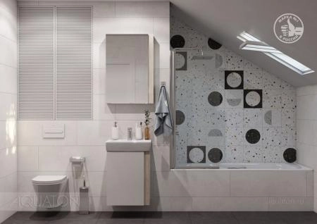 Тумба под раковину AQUATON Кантри 50 белый, дуб верона 1A257801AHB20