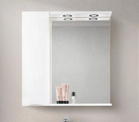 Шкаф Belbagno MARINO Bianco Lucido зеркальный подвесной с подсветкой, левосторонний MARINO-SPC-800/750-1A-BL-P-L
