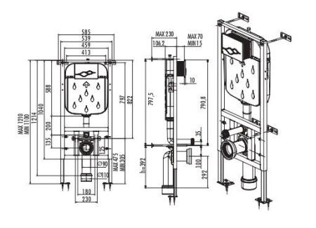 Инсталляция CREAVIT GR5003.01 для подвесного унитаза