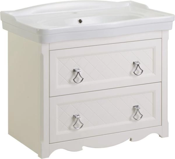 Тумба под раковину ASB-Woodline Верано 85 подвесная Слоновая кость