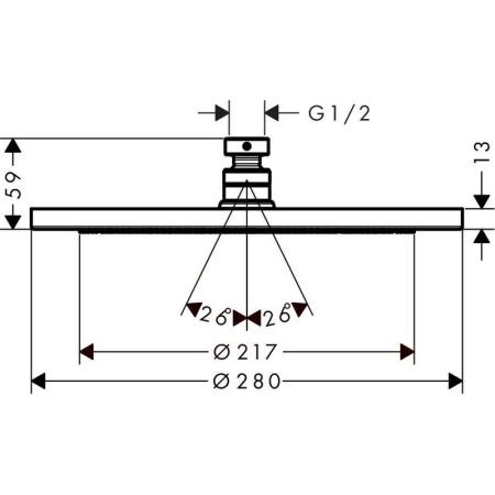 Верхний душ Hansgrohe Croma 26220000,хром