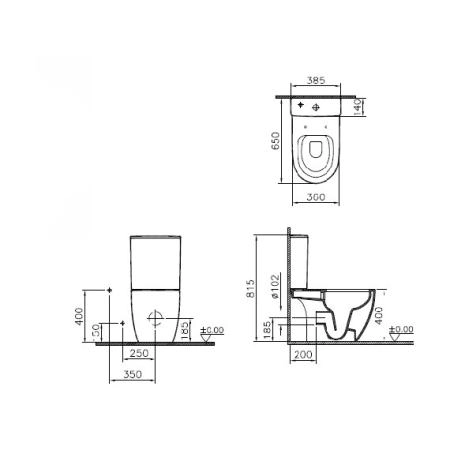 Унитаз Vitra Sento Rim-Ex 9830B003-7204 безободковый с тонким сиденьем микролифт