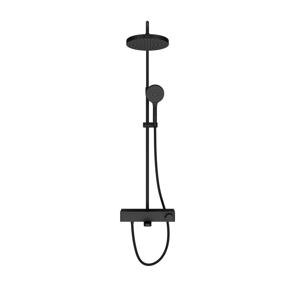 Душевая система VitrA Core Round A4730936EXP с термостатическим смесителем и ручным душем матовая черная