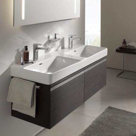 Laufen Pro S Раковина двойная 130x46.5см., подвесная, с 1 отв., на каждую раковину, цвет: белый глянцевый