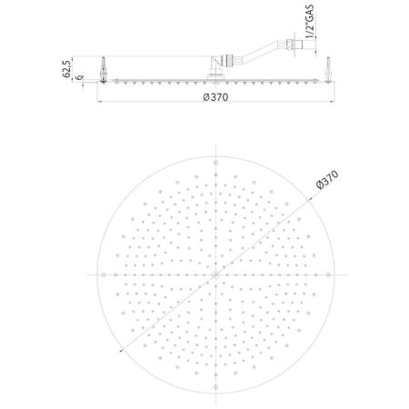 BOSSINI PARIS-OKI Верхний душ Ø 370 мм, FLAT, цвет: хром