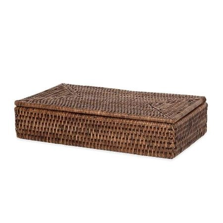 Decor Walther Basket BMD Контейнер 30x16х6см., с крышкой, настольный, цвет: ротанг темный