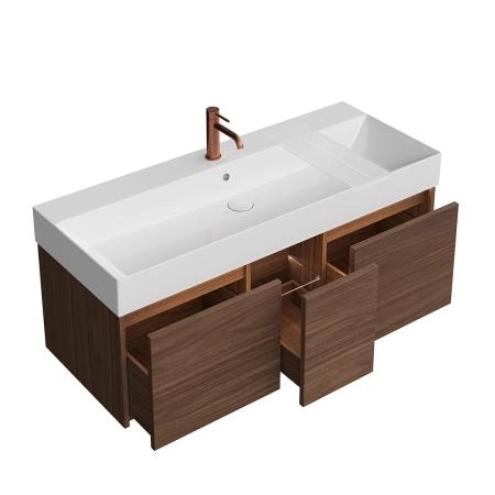 Тумба Kerama Marazzi GRANDE ГРАНДЕ GR.120.3\SNUT подвесная 120, 3 ящика, структурированный орех