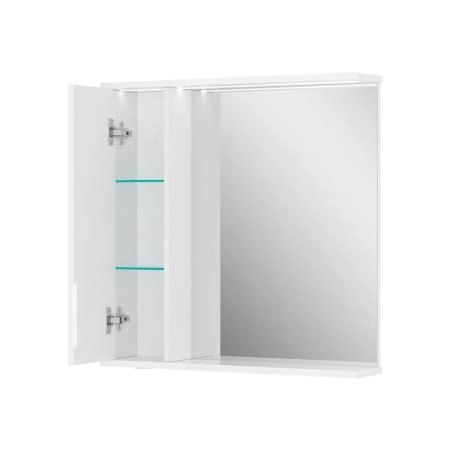 Зеркало-шкаф с LED подсветкой Volna Lake 70 левое (белый)