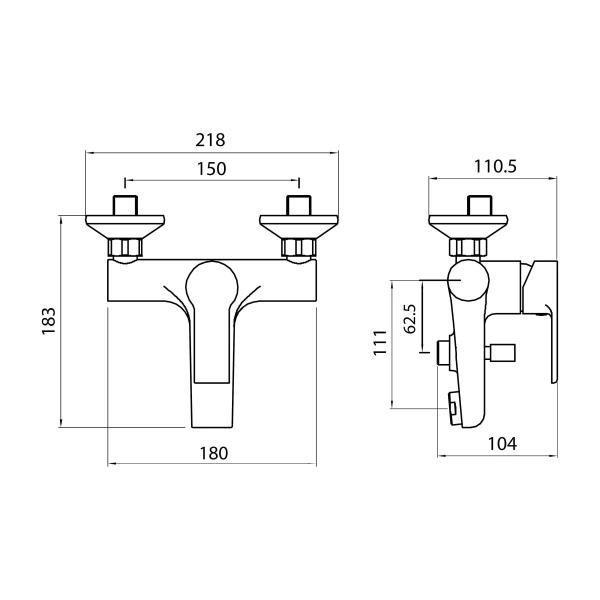 Смеситель Koller Pool KVADRO Arc для ванны