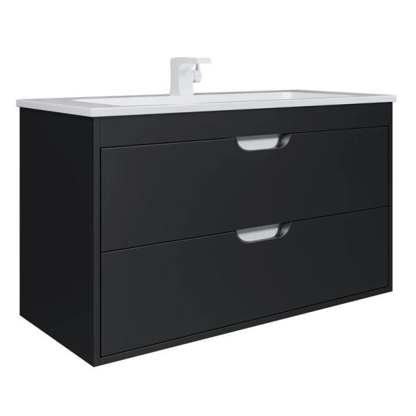 Тумба под раковину для ванной Uperwood Modul 100 см, подвесная, матовая, черная
