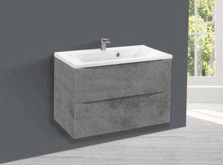 Тумба под раковину Vincea Mia 750 подвесная, 2 выкатных ящика soft close, Beton