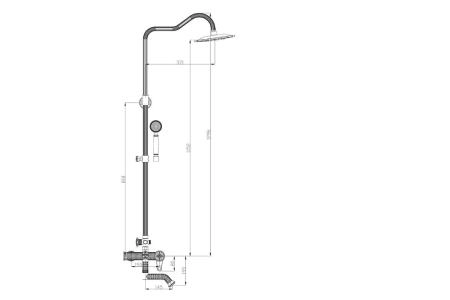 Душевая стойка ZORG Серия 400 A 402DS-BR бронза