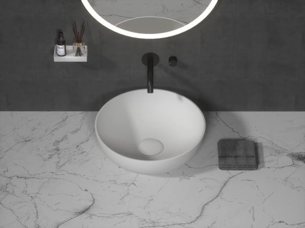 Раковина-чаша Boheme кориан круглая матовая, Slim 35см 350*350*125 879-35