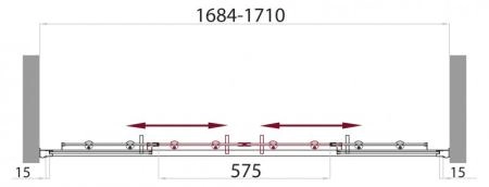 Душевая шторка на ванну BELBAGNO UNO-VF-2-170/145-C-Cr 170