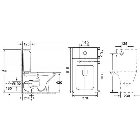 Унитазы Azario Унитаз-компакт безободковый Azario Formal AZ-1353B с крышкой микролифт
