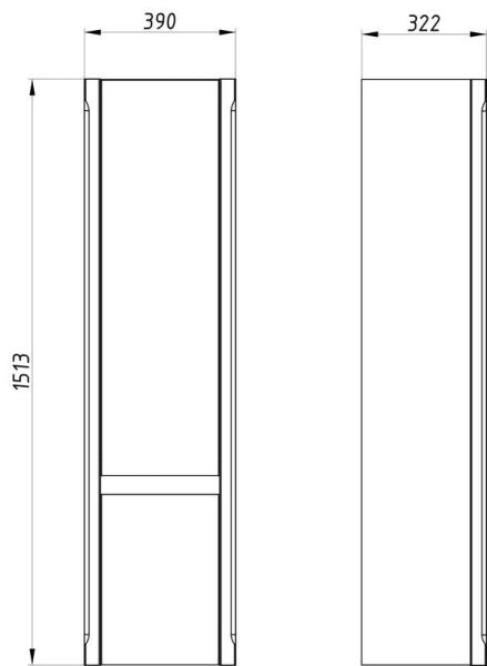 Пенал ASB-Woodline Лорена 40 подвесной Grigio