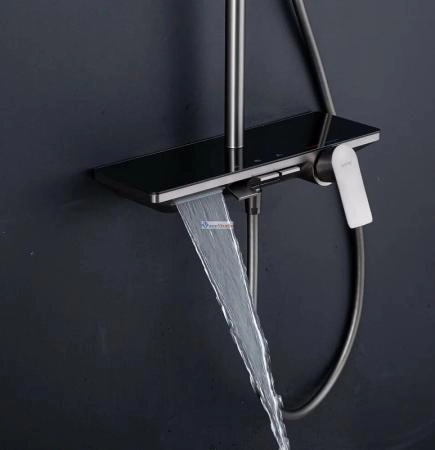 Душевая система Gappo G2496-19 оружейная сталь с изливом