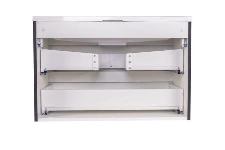 Тумба подвесная Style Line Бергамо мини 80 (2 ящ.) Люкс антискрейтч черный, PLUS