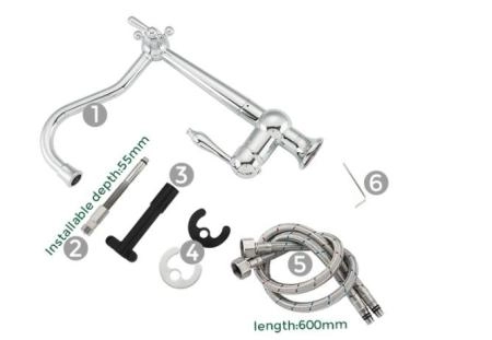 Смеситель Gappo G4398-14 для кухни с подключением фильтра питьевой воды, хром