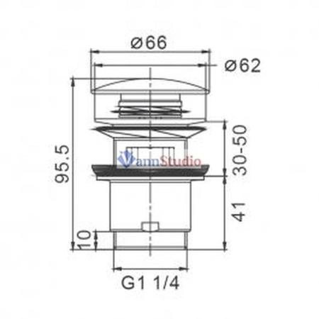 F60 Донный клапан Frap хром