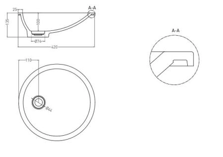 Раковина Salini MAREA 08 RAL S-Stone покраска RAL матовая 42x42 1802208MF встраиваемая
