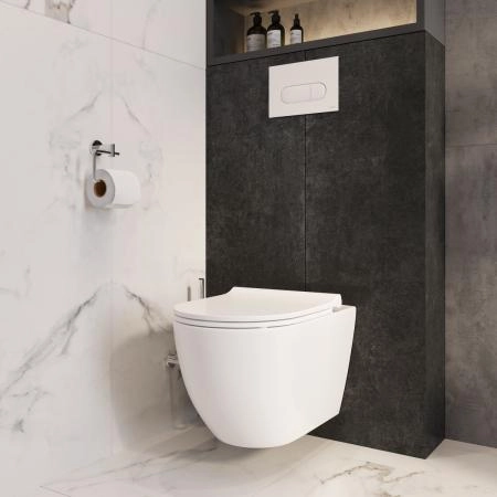 Инсталляция с унитазом VitrA Mia Round  9873B003-7205 комплект 3 в 1 с сиденьем микролифт безободковый