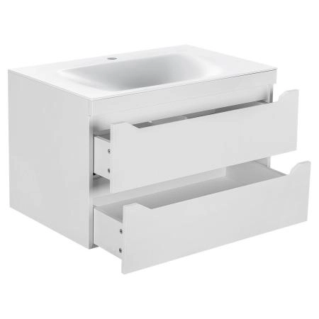 Тумба под раковину Vincea Fine 800 подвесная, 2 выкатных ящика soft close, G.White