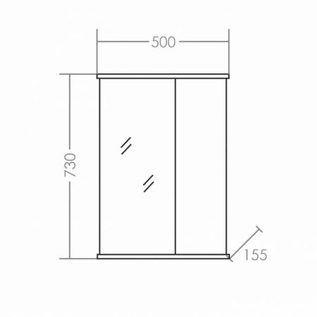 Зеркальный шкаф СаНта Прима 50 101100, универсальный