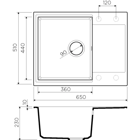 Кухонная мойка Omoikiri Daisen 65-BE 4993678, 650*510 ваниль