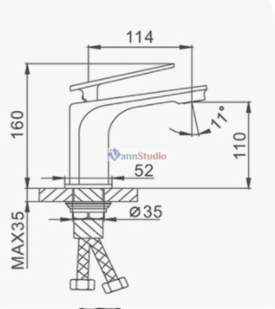 Смеситель для раковины Frap F1057 черный хром