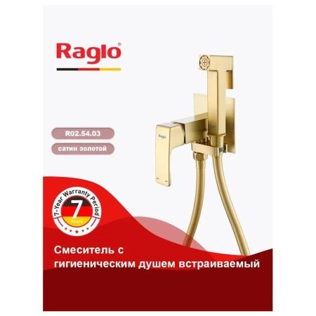 Гигиенический душ RAGLO R02.54.03, со смесителем встраиваемый, сатин золотой