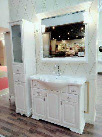 Тумба под раковину Opadiris РИСПЕКТО 100 Белый матовый с фурнитурой хром