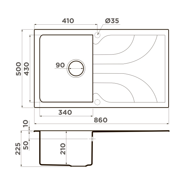 Кухонная мойка Omoikiri Yasugata 86-CH Tetogranit/шампань 4993873