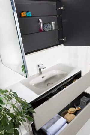 Зеркальный шкаф Boheme Vallessi 100 кашемир мат. с подстветкой 546-C