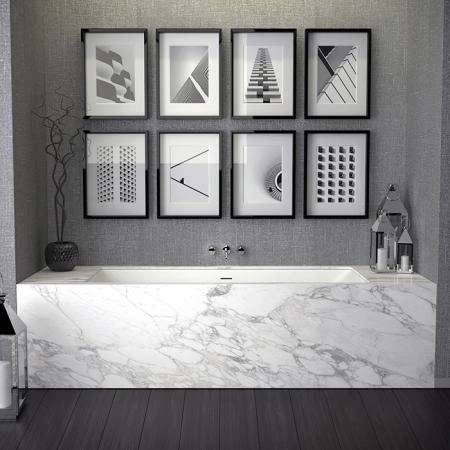 KNIEF Shape Selected Ванна встраиваемая, 180x80xH60cм, с щелевым переливо click-clack, белая мат(с комплектом ножек) (СПЕЦЦЕНА на 2 ванны из прихода!)