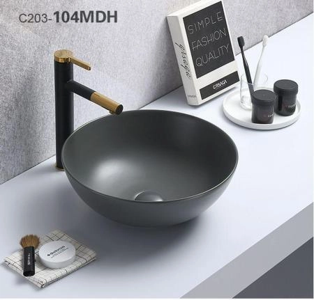 Раковина Ceramalux NC 41x41 Серый, 104MDH-2 круглая