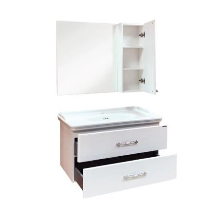 Тумба с раковиной Comforty Неаполь-100 белый глянец