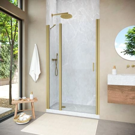 Душевая дверь Vegas-glass EP-F-1 NOVO h2000 120 03 01 L, профиль золото матовое, стекло прозрачное